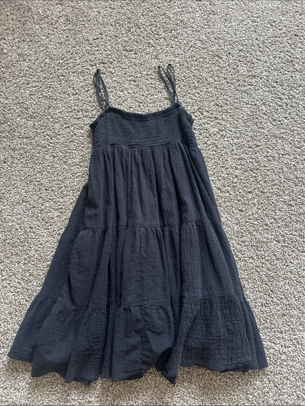 Zara Black Elastic Waist Tiered Skirt